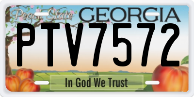 GA license plate PTV7572