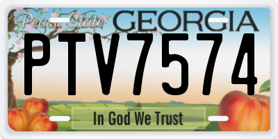 GA license plate PTV7574