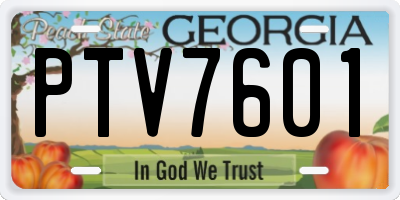 GA license plate PTV7601