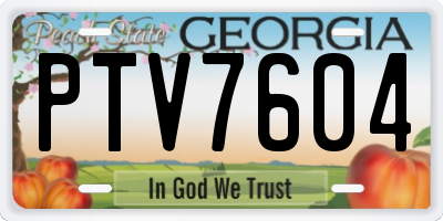 GA license plate PTV7604