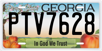 GA license plate PTV7628