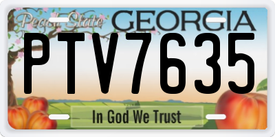 GA license plate PTV7635