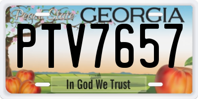 GA license plate PTV7657