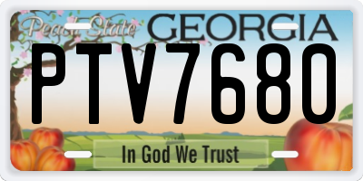 GA license plate PTV7680