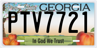 GA license plate PTV7721