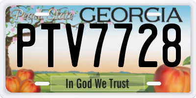 GA license plate PTV7728