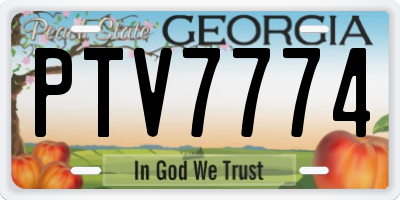 GA license plate PTV7774