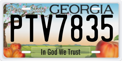 GA license plate PTV7835