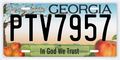 GA license plate PTV7957