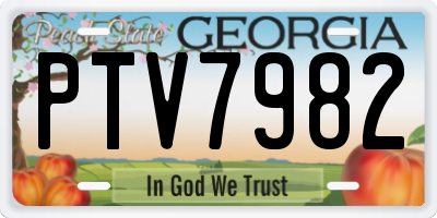 GA license plate PTV7982