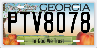 GA license plate PTV8078