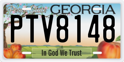 GA license plate PTV8148