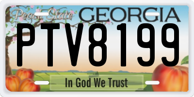 GA license plate PTV8199