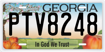 GA license plate PTV8248