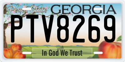 GA license plate PTV8269