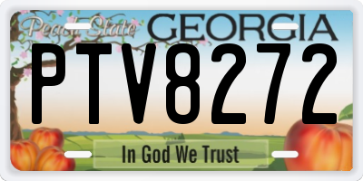 GA license plate PTV8272