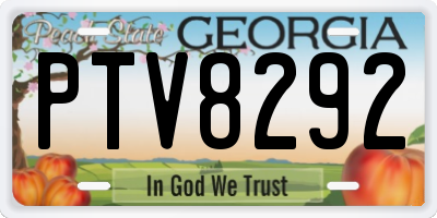 GA license plate PTV8292