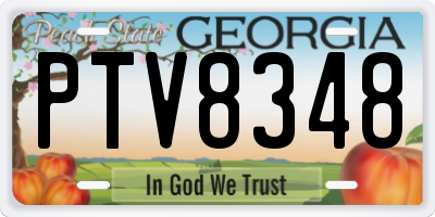 GA license plate PTV8348