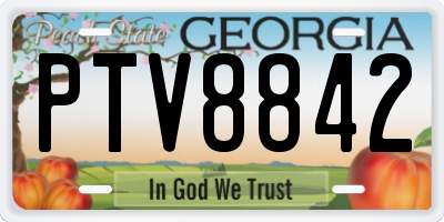 GA license plate PTV8842