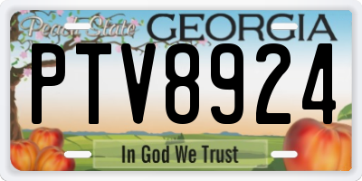 GA license plate PTV8924