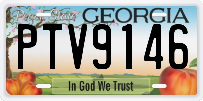 GA license plate PTV9146