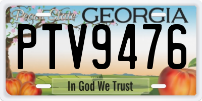 GA license plate PTV9476