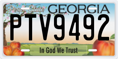 GA license plate PTV9492