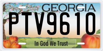 GA license plate PTV9610