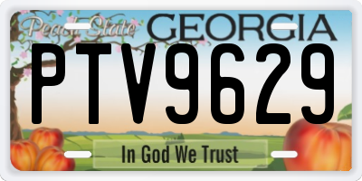 GA license plate PTV9629