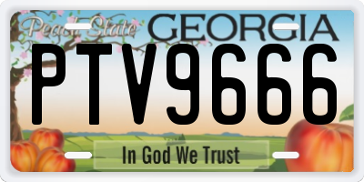 GA license plate PTV9666