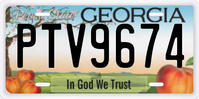GA license plate PTV9674