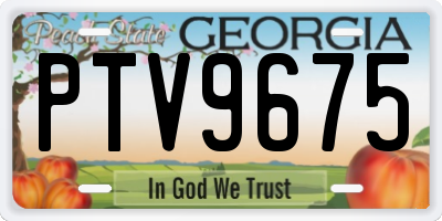 GA license plate PTV9675