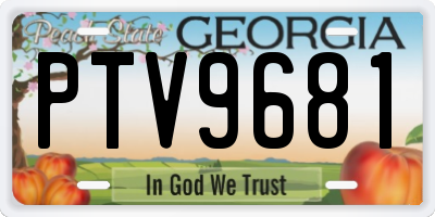 GA license plate PTV9681