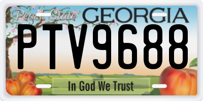 GA license plate PTV9688