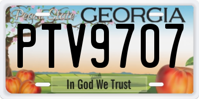 GA license plate PTV9707