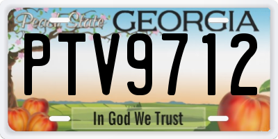 GA license plate PTV9712