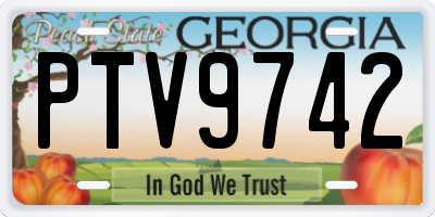 GA license plate PTV9742