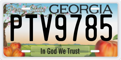 GA license plate PTV9785