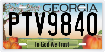GA license plate PTV9840