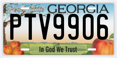 GA license plate PTV9906