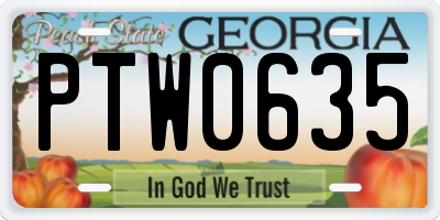 GA license plate PTW0635