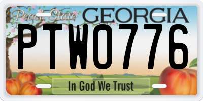 GA license plate PTW0776