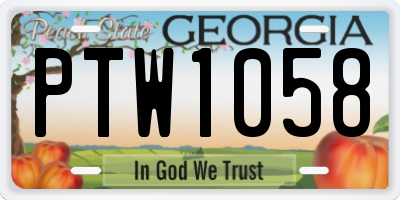 GA license plate PTW1058