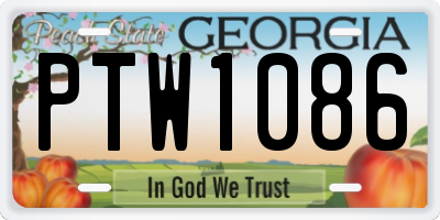 GA license plate PTW1086