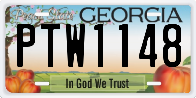 GA license plate PTW1148