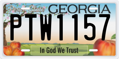 GA license plate PTW1157