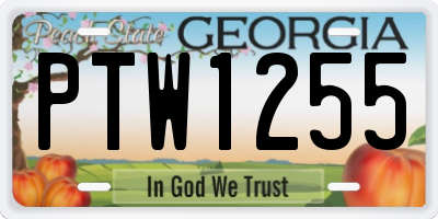 GA license plate PTW1255