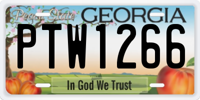 GA license plate PTW1266
