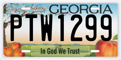 GA license plate PTW1299