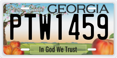 GA license plate PTW1459